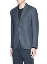 Front View -Click To Enlarge 'K-Jacket' wool-cashmere herringbone soft blazer