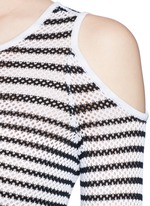 Detail View -Click To Enlarge 'Brenna' gradient stripe cutout shoulder sweater