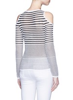 Back View -Click To Enlarge 'Brenna' gradient stripe cutout shoulder sweater