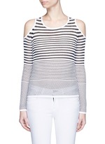 Main View -Click To Enlarge 'Brenna' gradient stripe cutout shoulder sweater