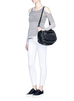 Figure View -Click To Enlarge 'Brenna' gradient stripe cutout shoulder sweater