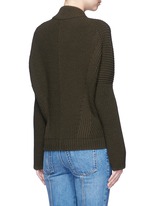 Back View -Click To Enlarge Asymmetric wool rib knit jacket