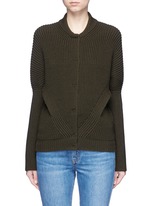 Main View -Click To Enlarge Asymmetric wool rib knit jacket
