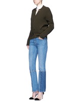 Figure View -Click To Enlarge Asymmetric wool rib knit jacket