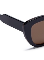 Detail View -Click To Enlarge 'Prisma' contrast acetate cat eye sunglasses