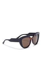 Figure View -Click To Enlarge 'Prisma' contrast acetate cat eye sunglasses