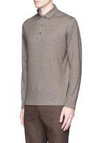Front View -Click To Enlarge Cashmere-cotton polo shirt