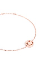 Detail View -Click To Enlarge 'Smitten' 18k rose gold chain charm bracelet