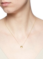Detail View -Click To Enlarge 'Happy' 18k yellow gold chain pendant necklace