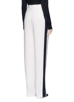 Back View -Click To Enlarge Tuxedo stripe washed crepe techno pants