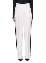 Main View -Click To Enlarge Tuxedo stripe washed crepe techno pants