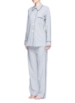 Figure View -Click To Enlarge 'Kate' gingham check organic cotton pyjama top