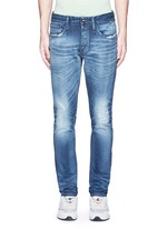 Detail View -Click To Enlarge 'Razor' distressed slim fit jeans