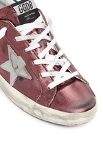 Detail View -Click To Enlarge 'Superstar' smudged metallic leather sneakers