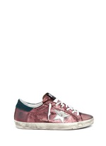Main View -Click To Enlarge 'Superstar' smudged metallic leather sneakers