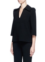 Front View -Click To Enlarge Flare sleeve crepe top