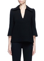 Main View -Click To Enlarge Flare sleeve crepe top