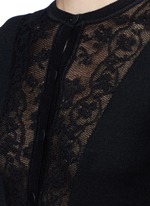 Detail View -Click To Enlarge Lace insert wool blend cardigan