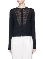 Main View -Click To Enlarge Lace insert wool blend cardigan