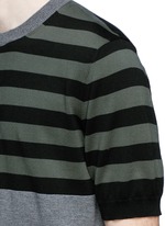 Detail View -Click To Enlarge Stripe cotton-wool short sleeve sweater