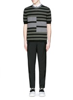Figure View -Click To Enlarge Stripe cotton-wool short sleeve sweater
