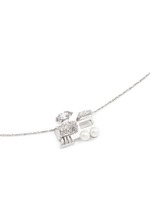 Figure View -Click To Enlarge 'Little Train' 18k gold diamond pearl necklace