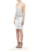 3.1 Phillip Lim&nbsp;Floral and metallic stripe pencil skirt