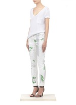 3.1 Phillip Lim&nbsp;Floral and metallic stripe skinny jeans