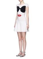 Front View -Click To Enlarge 'Stacey's Face' intarsia crystal embellished knit dress