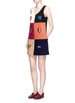 Figure View -Click To Enlarge Varsity badge colourblock shift dress