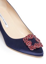 Detail View -Click To Enlarge 'Hangisi' crystal brooch satin pumps