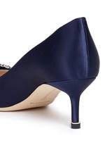 Detail View -Click To Enlarge 'Hangisi' crystal brooch satin pumps