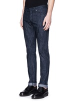 Front View -Click To Enlarge Crosshatch print jeans