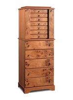 Main View -Click To Enlarge Elm briar wood jewellery armoire