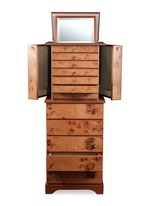 Click To Enlarge Elm briar wood jewellery armoire