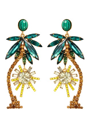 Main View - Click To Enlarge Main View - Click To Enlarge - Elizabeth Cole - 'Pamela' Swarovski crystal palm tree drop earrings