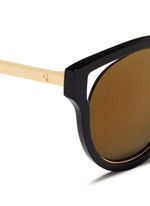 Detail View -Click To Enlarge 'Dali' inset metal rim acetate mirror sunglasses
