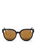 Main View -Click To Enlarge 'Dali' inset metal rim acetate mirror sunglasses