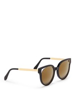 Figure View -Click To Enlarge 'Dali' inset metal rim acetate mirror sunglasses