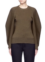 Main View -Click To Enlarge Cocoon sleeve wool blend knit sweater