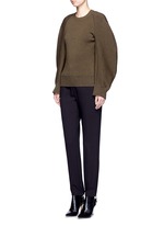 Figure View -Click To Enlarge Cocoon sleeve wool blend knit sweater