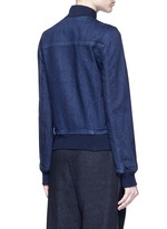 Back View -Click To Enlarge Lace insert denim bomber jacket