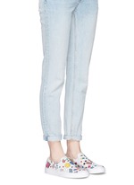 Figure View -Click To Enlarge 'All Over Sticker Skater' embossed leather slip-ons