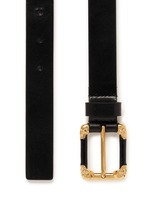 Detail View -Click To Enlarge Skull corner buckle leather belt