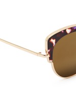 Detail View -Click To Enlarge 'Rococo' tortoiseshell acetate wire cat eye mirror sunglasses