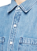 Detail View -Click To Enlarge 'WD' fringe hem denim shirt dress