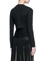 Back View -Click To Enlarge 'Supreme' cropped wool blend cardigan