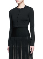 Front View -Click To Enlarge 'Supreme' cropped wool blend cardigan