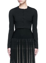 Main View -Click To Enlarge 'Supreme' cropped wool blend cardigan