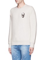 Front View -Click To Enlarge Skull embroidery sweatshirt